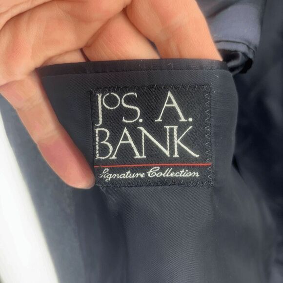 Jos A Bank Signature Wool 3 Button Sport Coat 48L Or Slim 50L Gray Houndstooth - Picture 4 of 5